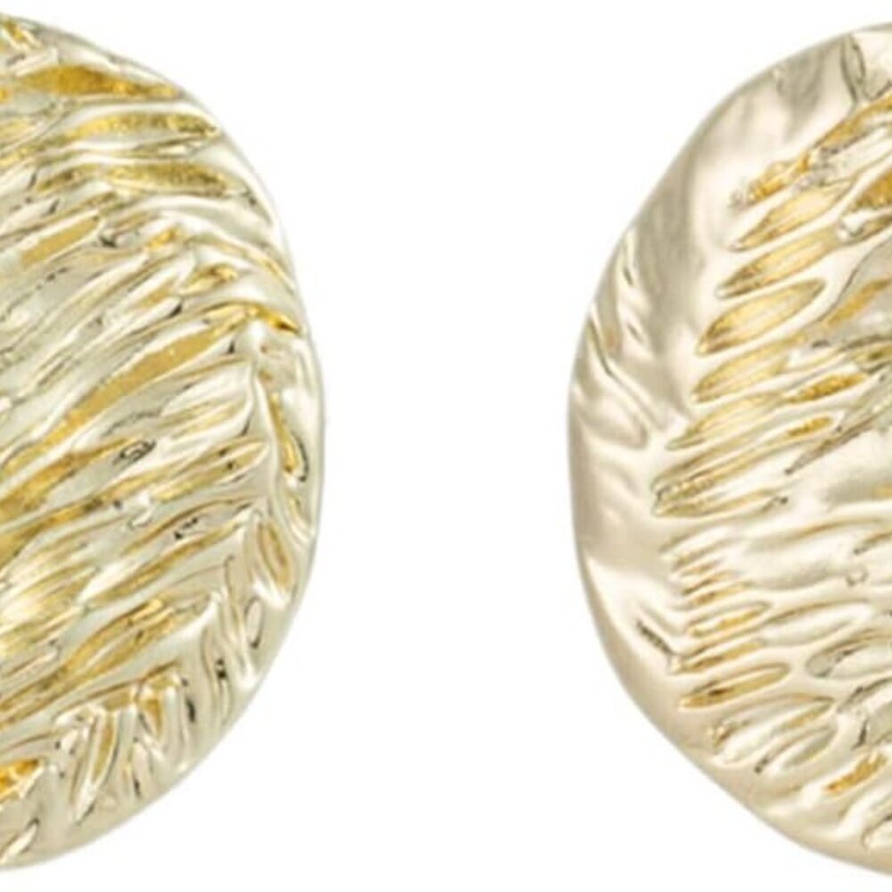 Women’s Round Coin Stud Earrings, Disc Button Ear Studs